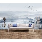 Papier peint panoramique tapisserie murales montagne pic nuage brouillard nature zen art 300x210cm soie ... Papier peint panoramique tapisserie murales montagne pic nuage brouillard nature zen art 300x210cm soie ...