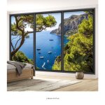 Papier peint panoramique trompe loeil baie vitr�e - lumal�a - vue mer - largeur 195 cm x hauteur 117 ...