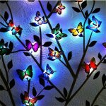 Papillon mur lumi�re autocollants papillon 3d nuit d�clairage wall art deco pour d�corer des chambre ...