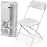 Paquet de 10 chaises pliantes en plastique blanc pour vnements bureau fte pique - nique cuisine salle ...