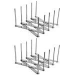 Paquet de 2 extendable porte - couvercle pot polyvalent steamer rack casseroles verres porte - organisateur ...
