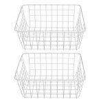 Paquet de 2 paniers de rangement en fil bacs de rangement pour conglateur en mtal de ferme avec poignes ...