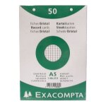 Paquet 50 fiches bristol sous film - blanc quad. . .