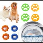 Paquet de 8 attrape poils machine a laver boule de lavage anti poils animaux r�utilisable