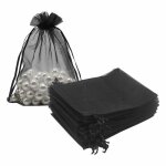 Paquet de sacs en organza noirs 5x7 pouces 100 pices sacs  bonbons en maille pochettes  bijoux sachet ...