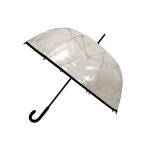 Parapluie cloche auto transparent bande noire