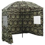 Parapluie de p�che inclinable - vidaxl - 220x193 cm - mim�tique - polyester oxford - inclinable