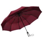 Parapluie - parapluie pliant - parapluie de poche - coupe - vent pluie - rouge fonc� - avec 10 c�tes ...
