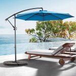 Parasol de jardin - jaerliub - rectangulaire - 148 pieds - bleu - m�t d�port�