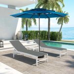 Parasol 148 pieds rectangulaire double face en acier bleu - hauss spole