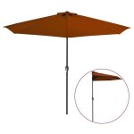 Parasol de balcon - helloshop26 - 300x150x253 cm - rectangulaire demi - ronde - tissu polyester anti ...