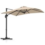 Parasol d�port� 245cm - pied croix - costway - rotation � 360� - 5 inclinaisons r�glables - 8 baleines ...