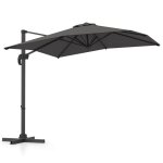 Parasol d�port� 245cm - pied croix - costway - rotation � 360� - 5 inclinaisons r�glables - 8 baleines ...