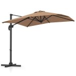 Parasol d�port� 245cm - pied croix - costway - rotation � 360� - 5 inclinaisons r�glables - 8 baleines ...