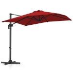 Parasol d�port� 245cm - pied croix - costway - rotation � 360� - 5 inclinaisons r�glables - 8 baleines ...