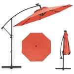 Parasol dport ?300 x 245cm - costway - avec 32 led - base croise - rglage dinclinaison - manivelle ...