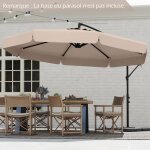 Parasol d�port� 305�cm avec housse - costway - inclinaison 0 � 35� - protection solaire - 8 baleines ...
