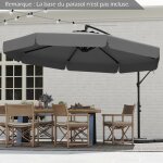 Parasol d�port� 305�cm avec housse - costway - inclinaison 0 � 35� - protection solaire - 8 baleines ...