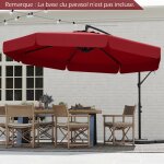 Parasol d�port� 305�cm avec housse - costway - inclinaison 0 � 35� - protection solaire - 8 baleines ...