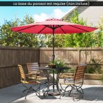 Parasol dport 35270 cm - costway - protection uv 30 + inclinaison  bouton - poussoir - 8 baleines ...