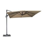Parasol d�port� 3x3 m�tres r�sistant au vent � la pluie et au soleil base rotative � 360� facile � installer ...