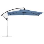 Parasol d�port� carr� - outsunny - 3 x 3 m - manivelle base crois�e parasol inclinable et rotation � ...
