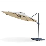 Parasol d�port� jardin �350 cm - rotatif 360� toile polyester - parasol de terrasse balcon piscine kz ...