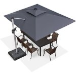 Parasol dport - non spcifi - 3 x 365 m - gris - aluminium - rectangulaire