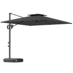 Parasol d�port� - outsunny - carr� - 25 x 25 m - avec manivelle 2 bases - double toit - anti uv - 8 baleines ...