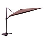 Palatino - parasol carr 3x3 dport rotatif marron en aluminium