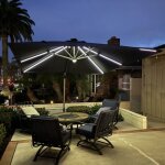 Parasol d�port� purple leaf 3 x 3 m carr� avec led inclinable � gauche et � droite 60� et rotation � ...