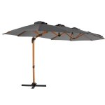 Parasol dport rotatif 360 3 ttes (45 x 265 m) + housse gris - oviala