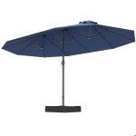 Parasol double de jardin 470x285cm rectangulaire - costway - base et 2 sac � sable inclus - 12 baleines ...