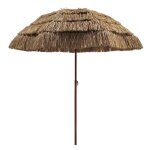 Parasol droit inclinable rond d. 195 m - oviala