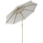 Parasol droit de jardin - outsunny - inclinable - avec manivelle  franges mt en mtal - style bohme ...