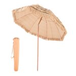 Parasol hawa�en - vevor - 24 m - parasol exotique inclinable - avec toit chaume pp - 8 baleines m�talliques ...