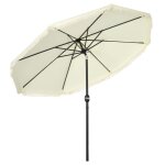 Parasol inclinable rond - outsunny - � 268 cm - avec franges - tissu polyester haute densit� 180 g / ...