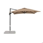 Parasol de jardin 25x25m - goplus - parasol d�port� inclinable � 5 angles - rotatif � 360� - pied en ...