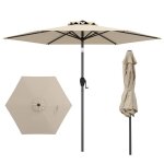 Parasol de jardin 230cm - costway - angle r�glable 35� - inclinaison par bouton - poussoir - manivelle ...