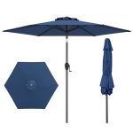 Parasol de jardin 230cm - costway - angle r�glable 35� - inclinaison par bouton - poussoir - manivelle ...