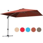 Parasol de jardin 3x3m - goplus - parasol d�port� carr� inclinable � 5 angles - rotatif � 360� - pied ...