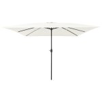 Parasol de jardin carr� 295x245 cm blanc sable