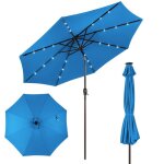 Parasol de jardin déporté inclinable costway - 24 lumières led - dia. 3x25m - structure en métal robuste ... Parasol de jardin déporté inclinable costway - 24 lumières led - dia. 3x25m - structure en métal robuste ...
