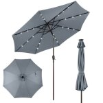 Parasol de jardin déporté inclinable costway - 24 lumières led - dia. 3x25m - structure en métal robuste ... Parasol de jardin déporté inclinable costway - 24 lumières led - dia. 3x25m - structure en métal robuste ...