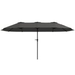 Parasol de jardin double - outsunny - 4 x 22 x 23 m - rectangulaire - ouverture fermeture manivelle - ...