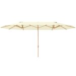 Parasol de jardin double - outsunny - 455 x 265 cm - rectangulaire manivelle polyester 180g / m� - abri ...