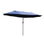 Parasol de jardin double rectangulaire - outsunny - 4, 6l x 2, 7l x 2, 4h m - ouverture fermeture manivelle ...
