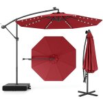 Parasol de jardin ext�rieur 3m - relax4life - conception inclinable - 8 baleines - sacs � sable - parasol ...