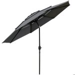 Parasol de jardin ext�rieur parasol inclinable - outsunny - � 285 x 25 m avec manivelle 2 �vents toile ...