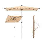 Parasol de jardin ext�rieur - relax4life - 213x140cm - 30� inclinaison � bouton - poussoir - parasol ...